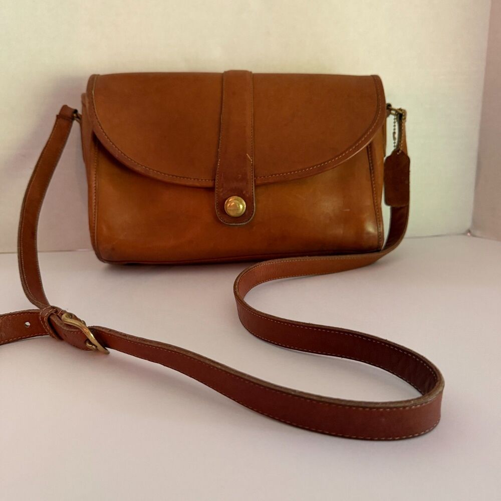 Vintage Coach, Roll Bag 3 PC British Tan Leather Satchel Bag Quiet Luxury 90s